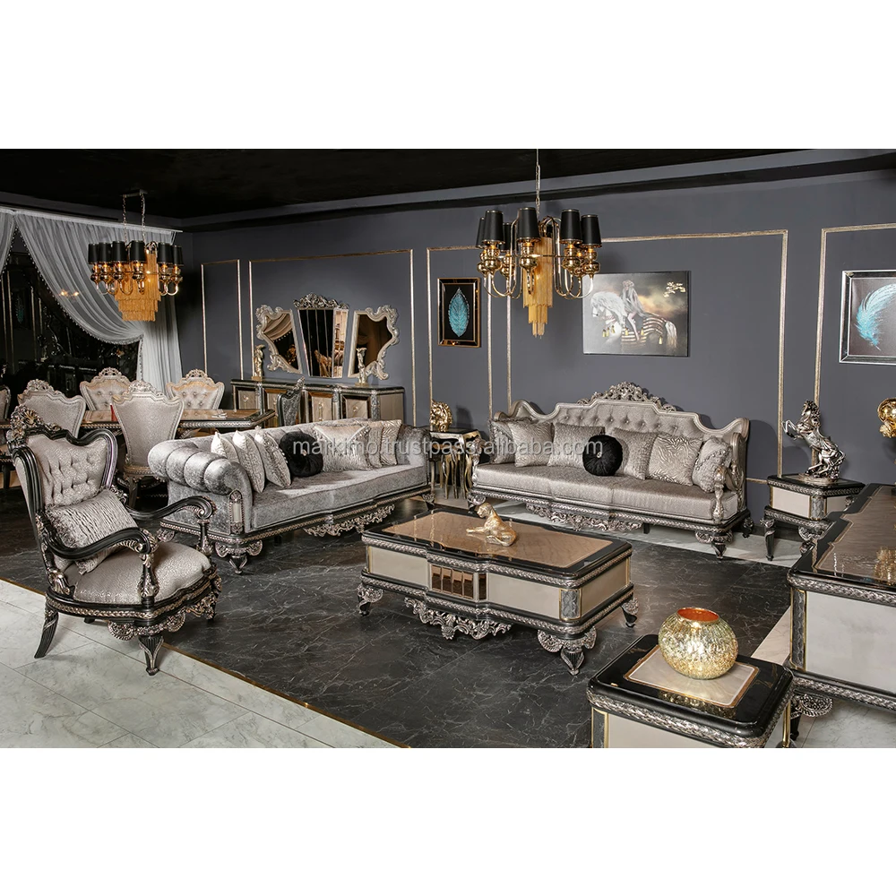 Turkish Sofa Middle East Eastern Luxury Antique Royal Luxury Sofa Set Hand Carved Living Room