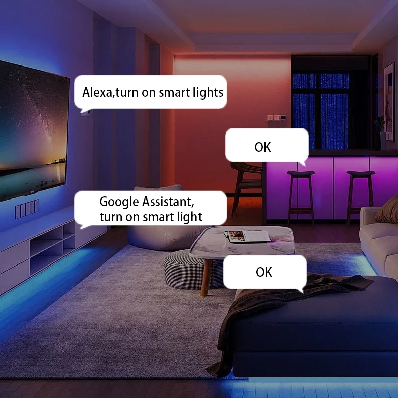 Tuya APP Control Dual-mode Symphony Music Snyc Voice Sensor RGB Smart Home Night Lights