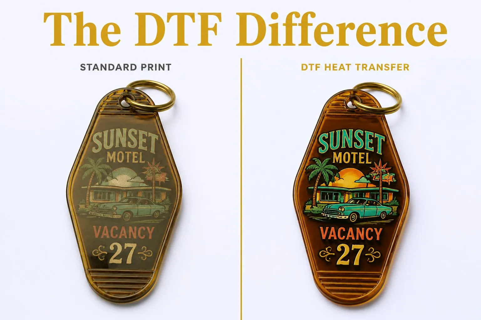 The DTF Difference — standard print vs DTF heat transfer comparison