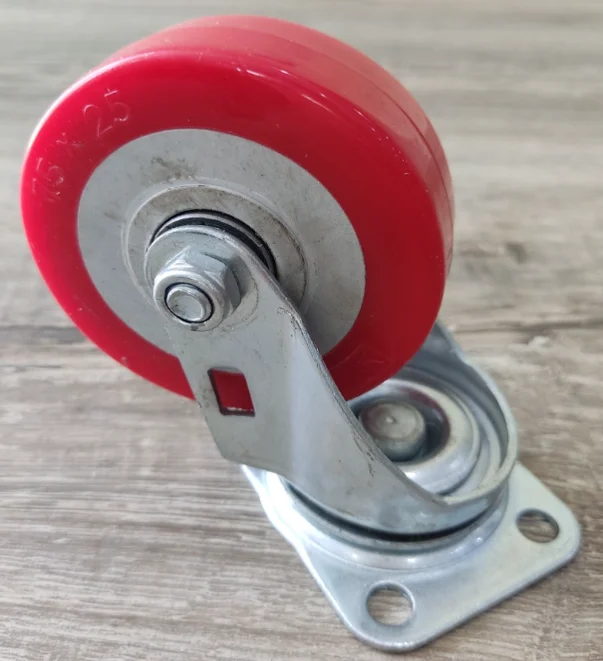Red Industrial Caster Pu Wheel Heavy Duty Swivel Castor From Vietnam Industrial Rubber Cart