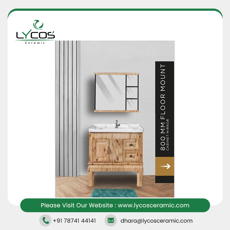 Modern Bathroom Furniture Vanity With Mirror And Ceramic Basin