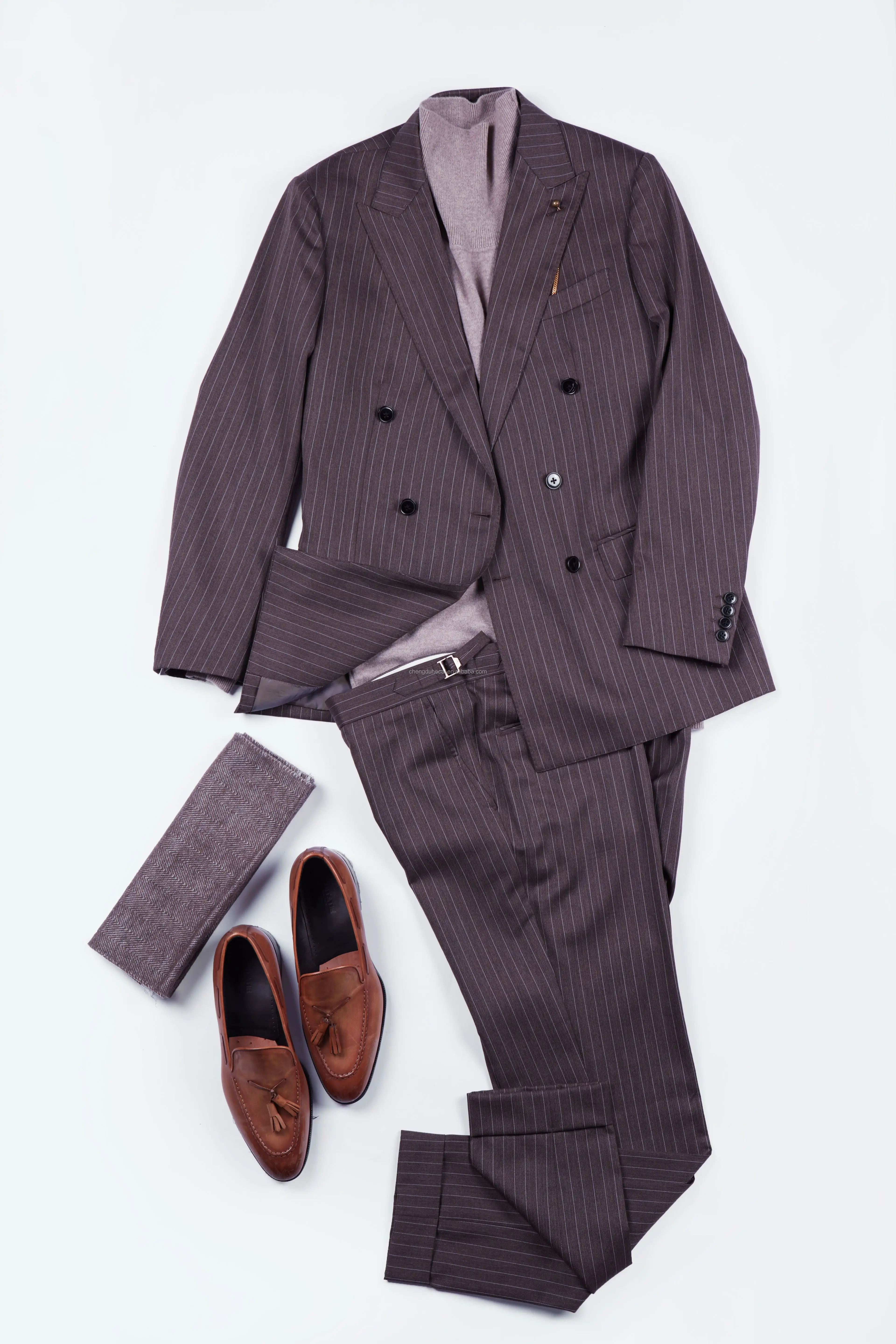 HARCHOY MTM Classic Handmade Half Canvas 100% Wool Suit Bespoke Tailor Custom Suits Mens Suit 3 Pieces for Tailor Shop