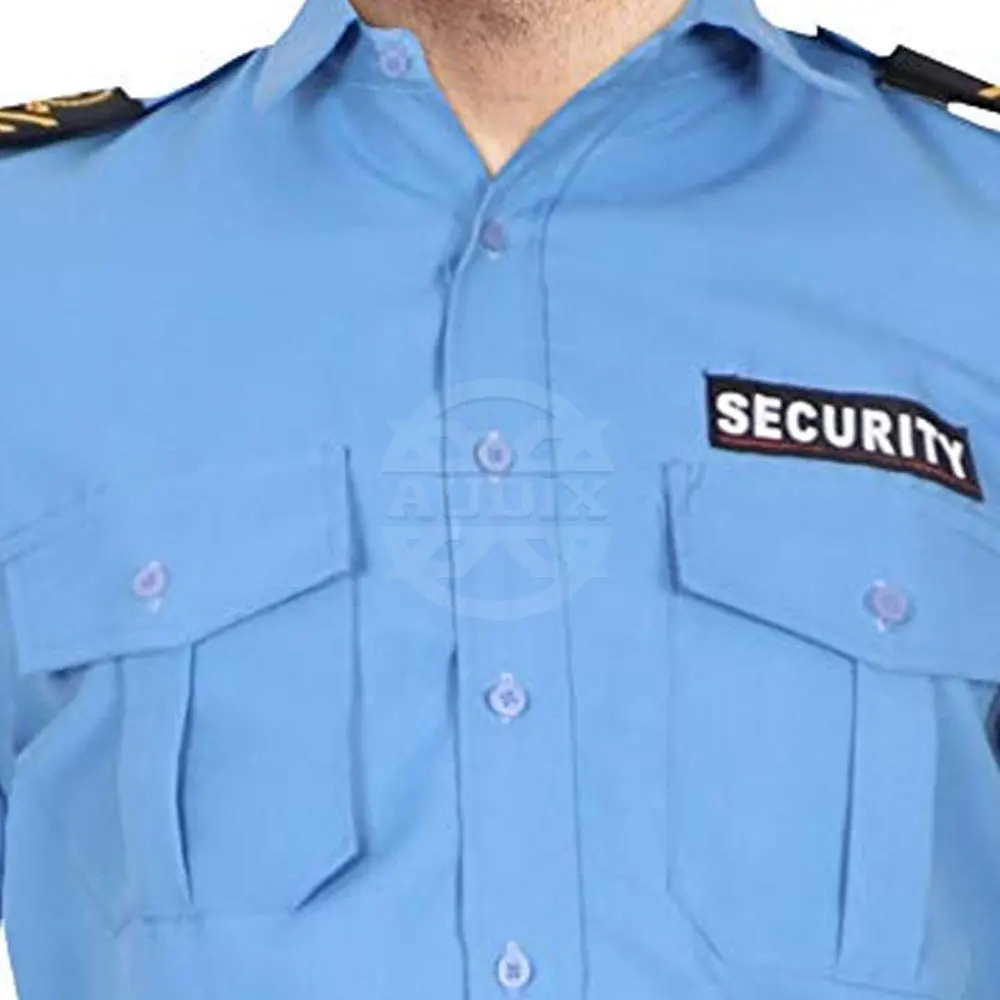 2023 Low MOQ Short Sleeve Button Uniform Security Shirt in New Style Security Guard Uniform with Labels