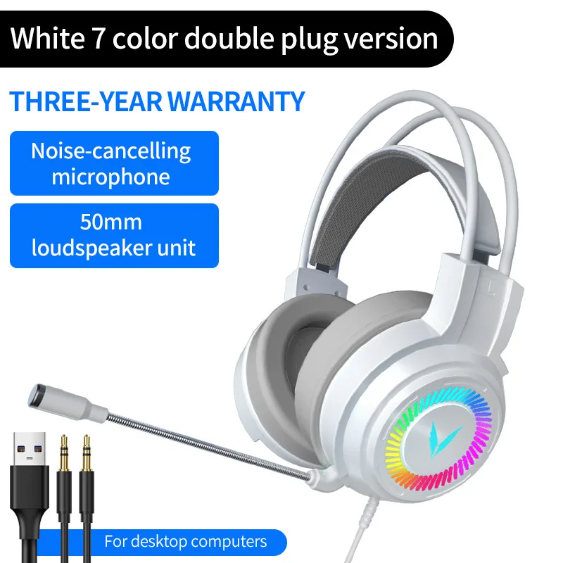 Wholesale G58 Esports Gaming Headsets 7.1 Channel Wired Computer Headsets Leather Microphones Featuring Metal Construction