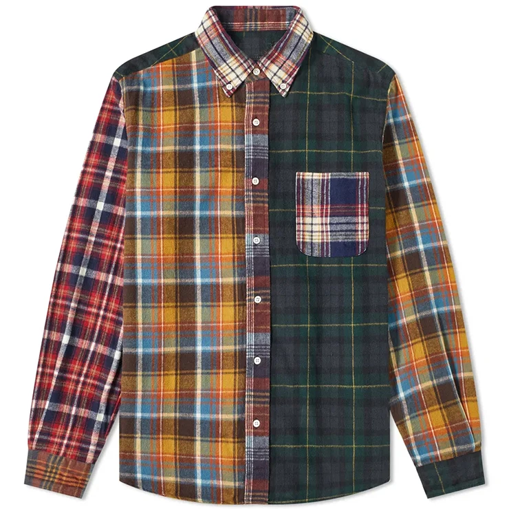 Regular-Fit Long Sleeve Plaid Flannel Shirt Red-Black