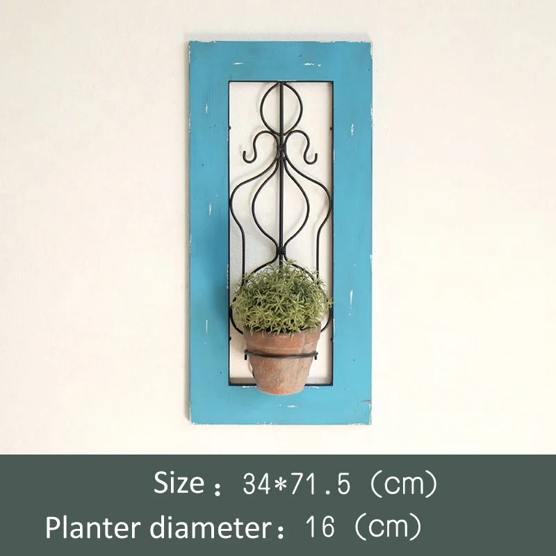 Wood Metal Rustic Window Frame Wall Decor - Vintage Style