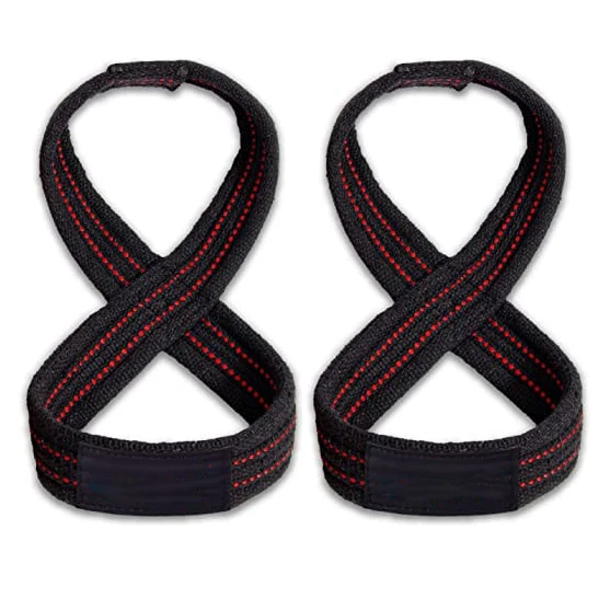 Durable Weight Lifting Wrist Straps Figure 8 Padded Cuff Gym Support