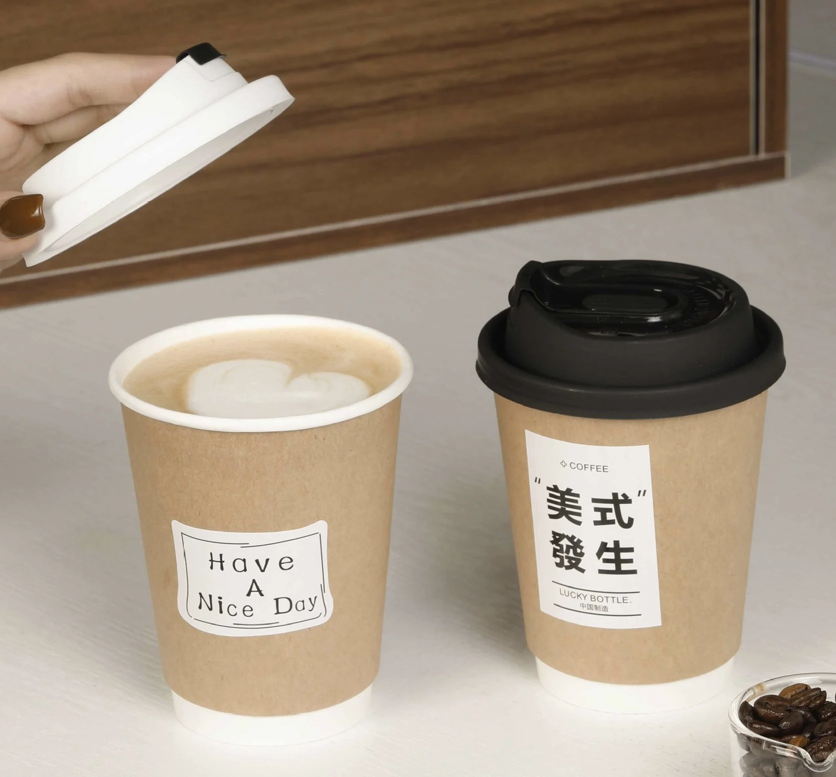 Kraft Paper Cup DOUBLE WALL Cupstock Disposable Corrugated Paper 8oz ...