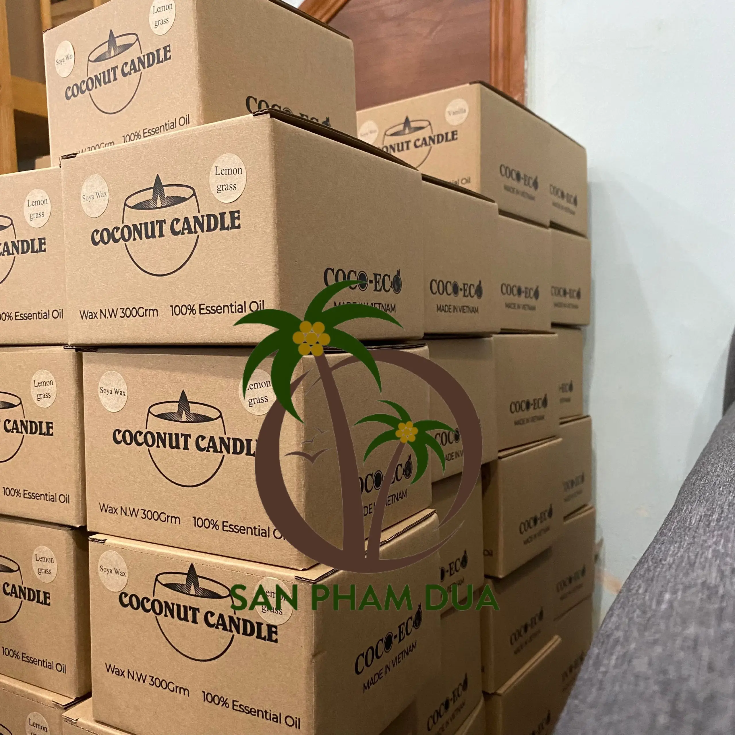 Mosquito Repellent Candle - Handmade Soy  Coconut Wax in Coconut Shell