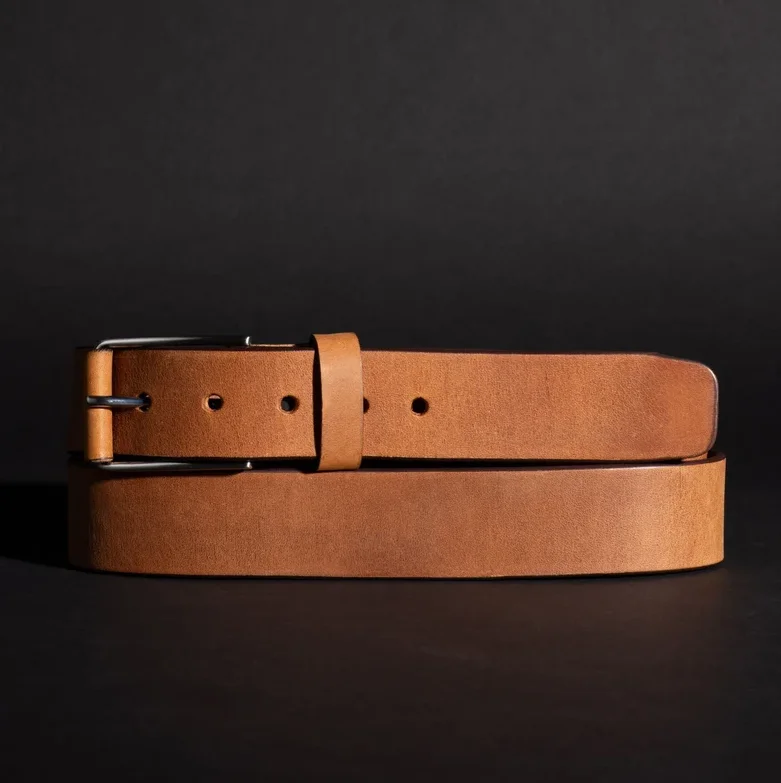 Handmade Brown Distressed Leather Belt with Unique Steel Buckle Gift for Him genuine leather belts from Pakistan