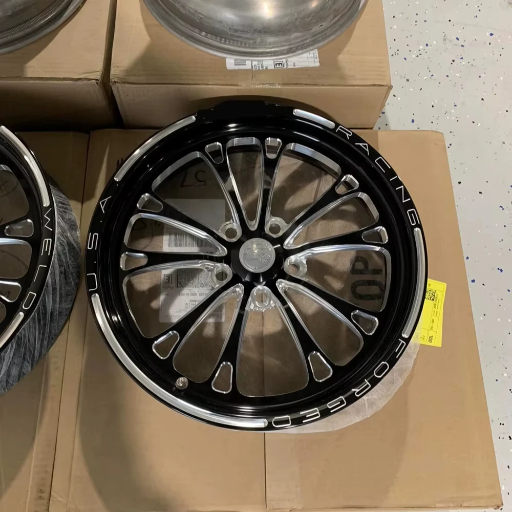 Rcsr New Gloss Black Aluminum Forged Multi Spoke Wheels 130MM PCD 5x120 / 5x114.3 15-17 Inch