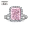 Bague de prestige en argent 925 plaqué or blanc 18 carats (Rose)