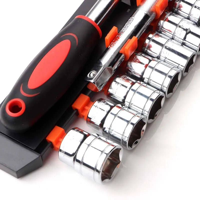 Socket Rachet Handle Clamp 12pcs 1/4 Inch Ratchet Socket Wrench Set Drive Socket Set with 10 ...