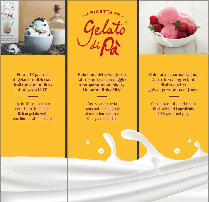 Высококачественное итальянское мороженое La Ricetta del gelato di Pa Mandarino Tetrabrick 1L для магазина HORECA