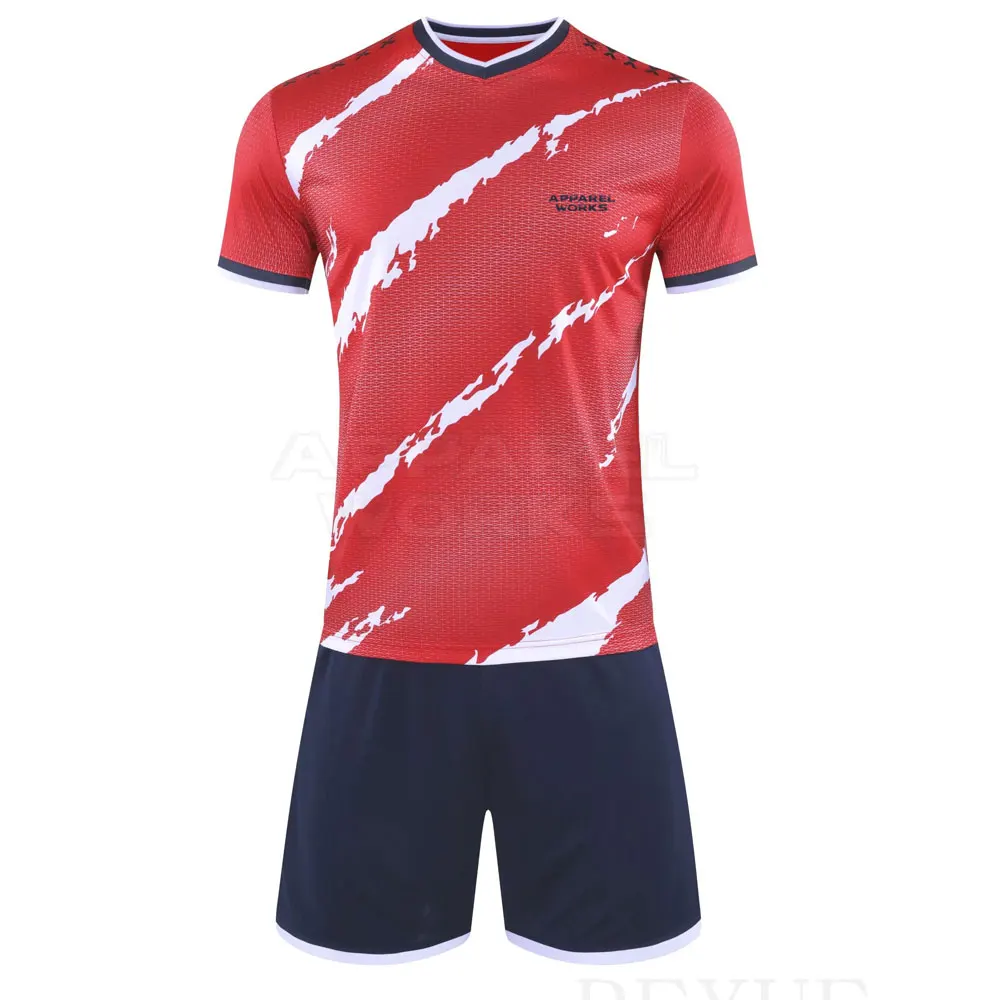 Factory Manufacture Sports Wear Soccer Uniform Solid Color High Quality Soccer Uniform For Adult