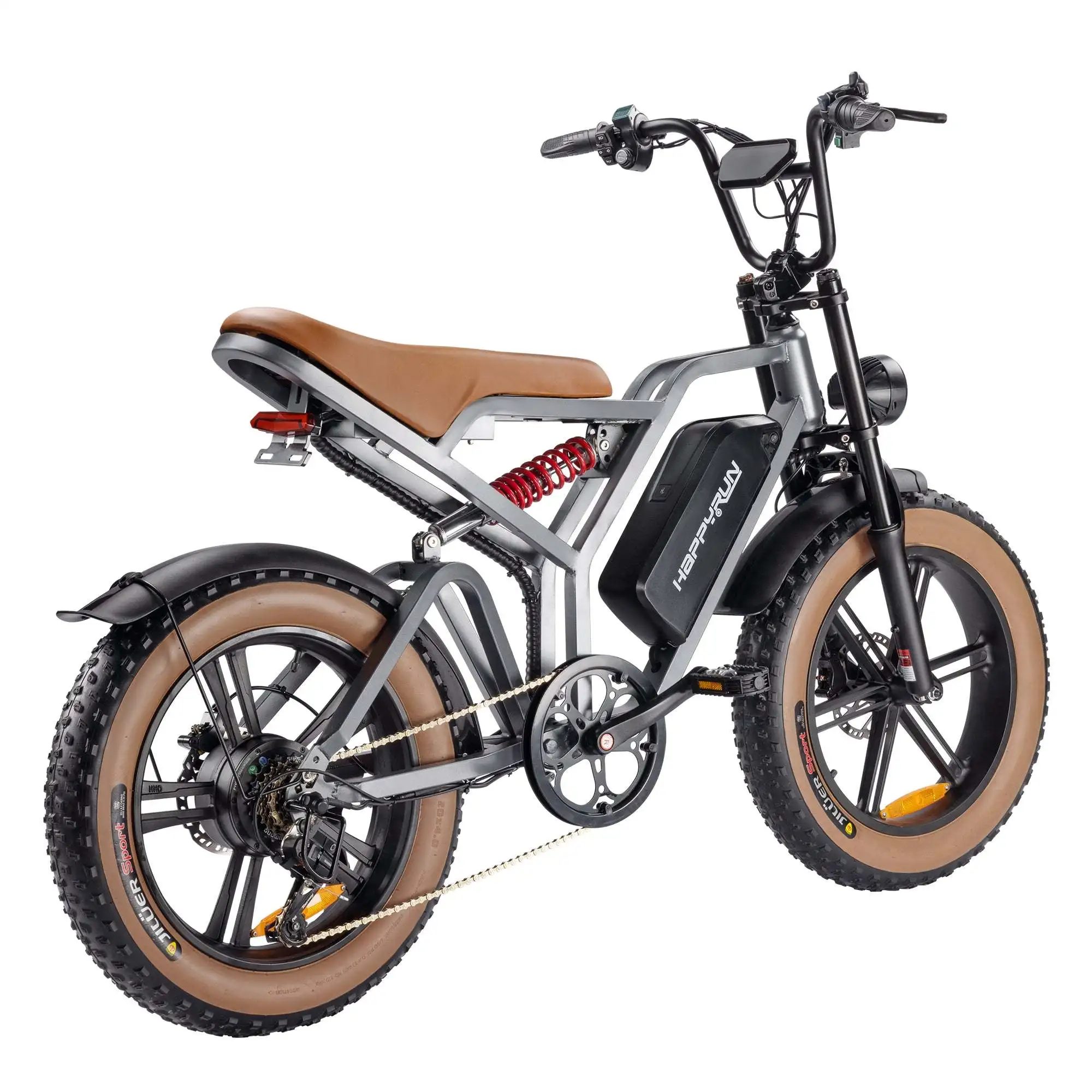 Happyrun G60 Tank 1500W Electric Bike with Integrated 250W Motor Fat Tire All Terrain 60KM Range Electric Cycle Motorcycle