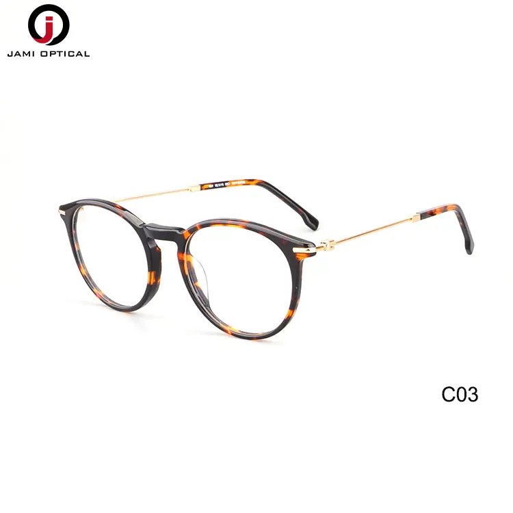 2023 Classic Fashion Eyewear Wholesale Frame Optic Round Acetate Eye