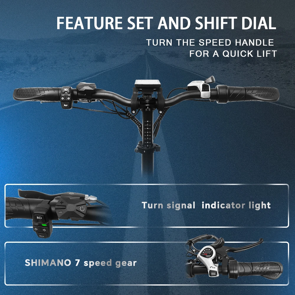 DrVetion CT20 Electric Fat Bike 48V 750W up to 45km/h 250W Rear Hub Motor Aluminum Frame 60km Range