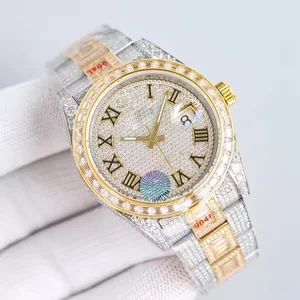2026New High-quality Luxury Diamond-encrusted Moissanite Men's Mechanical Watch Couple's Style Casual Waterproof Automatic Watch