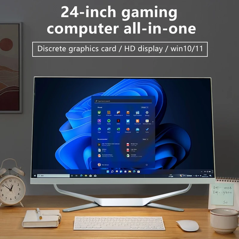 Discrete Graphics Win-dows Intel-E5 ALL in ONE PC E52673V3 CPU New Dedicated Card High End GTX HDS24 24 Inch Gaming Computer