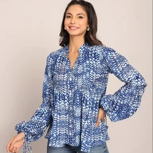 2024 Women's New Blue & White Solid Tank Top with Bow Collar & Front Button Breathable Sweet Style Available Big Sizes