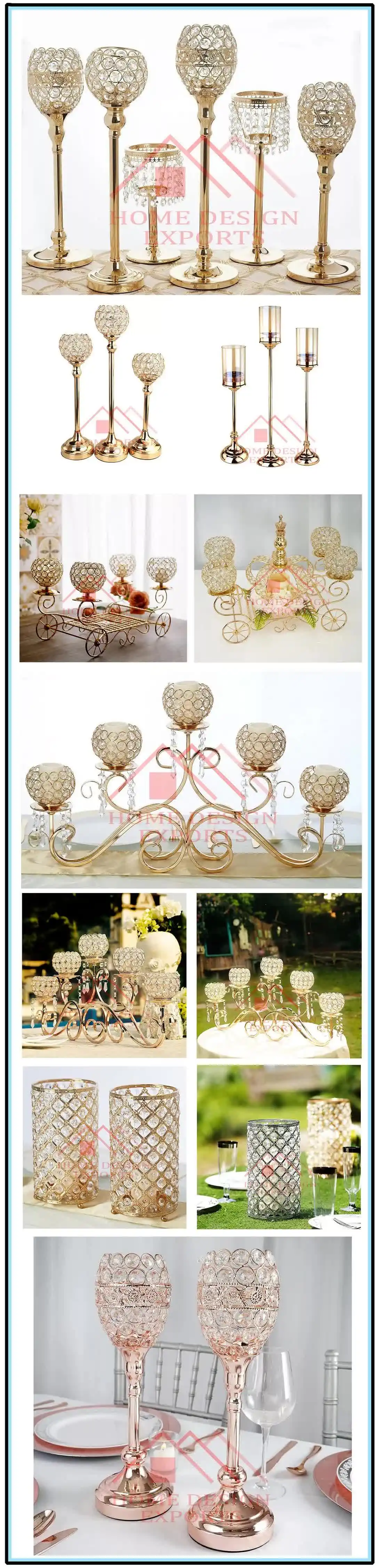 Heart Shape Aluminium Hurricane Candle Holder For Table Centerpieces Decor High Quality Glass