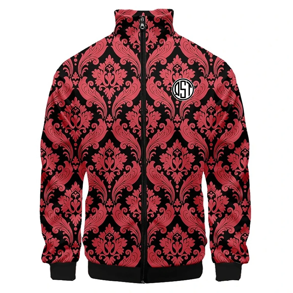3D Printed Golden Luxury Baroque Sweatshirt Fashion Oversized Zip Coat for Men and Women Canvas Fabric for Winter Season