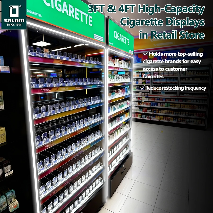 elfbar nachfüll pod läuft aus Étalage de cigarettes en métal pour magasin de tabac aux États-Unis avec  boîte lumineuse publicitaire et armoire de rangement personnalisée