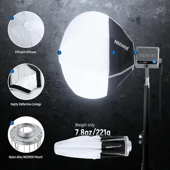 NEEWER 12"/30cm Lantern Softbox for HS60B LED Video Light, Quick Release 360 Omnidirectional Light Diffuser Mini Softbox With product image
