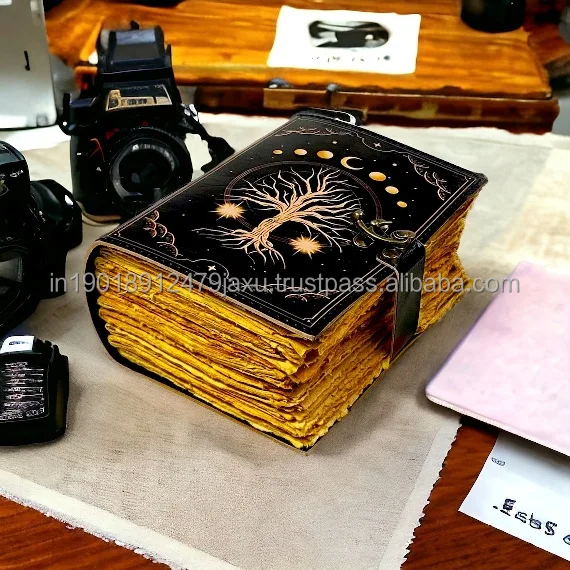 Genuine Leather Journal with Tree of Life Design for Women