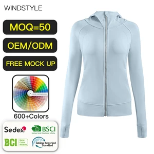 Customized Women's Sport Jacket with Women's Yoga Wear Long Sleeve Slim Sweatshirt Jacket Velvet Zipper Cardigan Coat