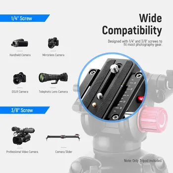 NEEWER 79"/200cm Video Tripod Heavy Duty Aluminum Alloy Camera Tripod Stand With Fluid Drag Head product image