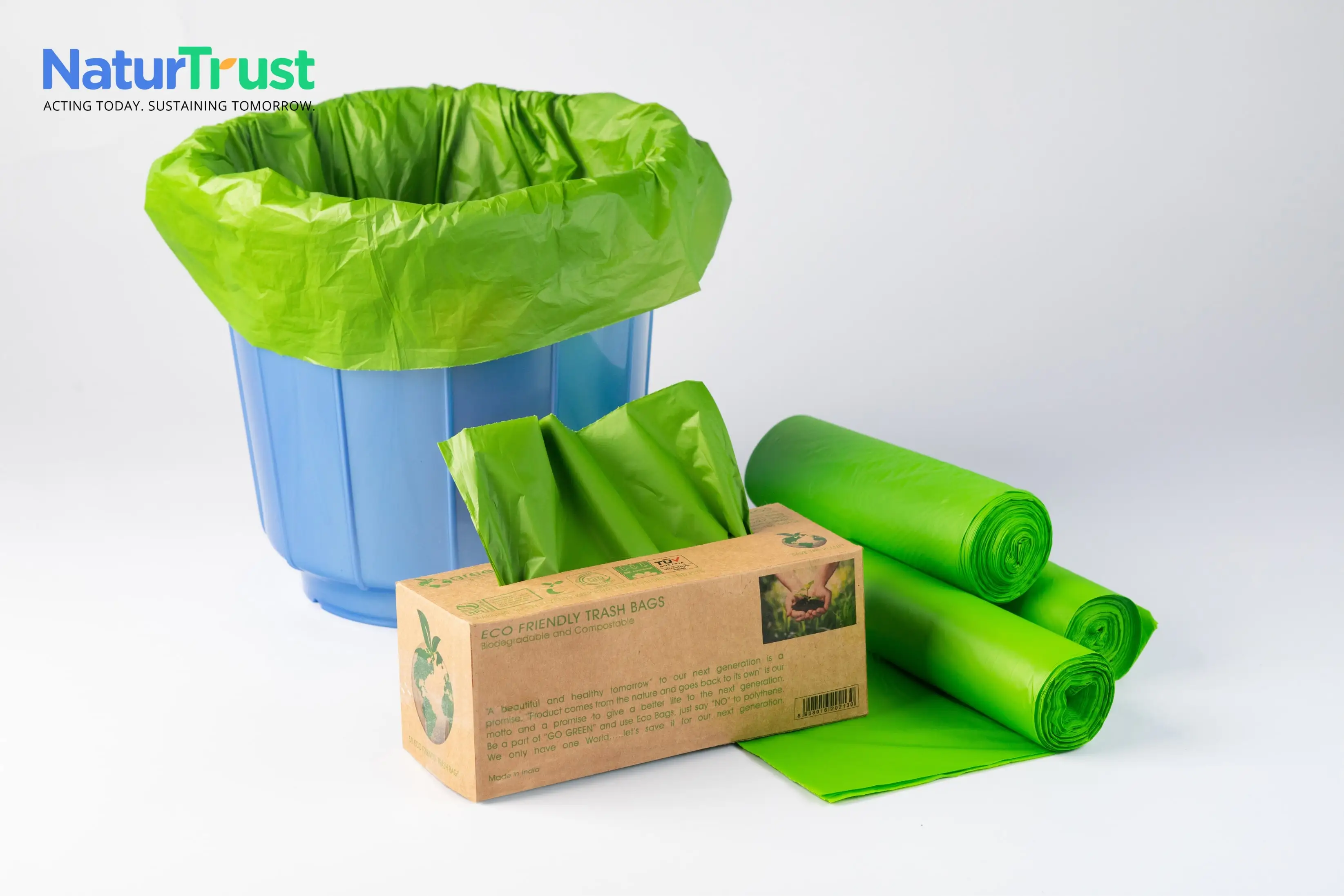 100% compostable plastic garbage bags disposable