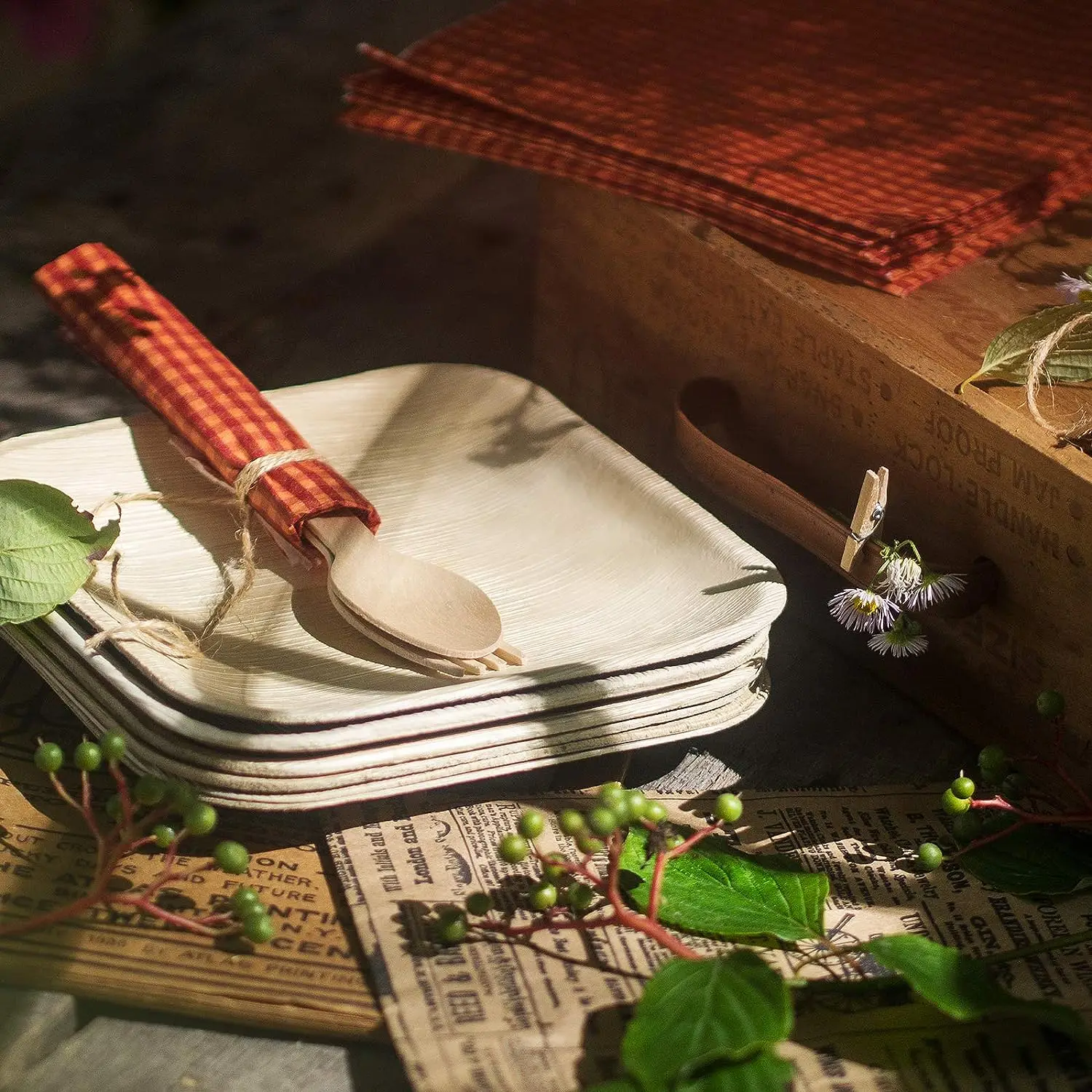 Eco-friendly Bamboo Tableware Perfect for Parties Weddings