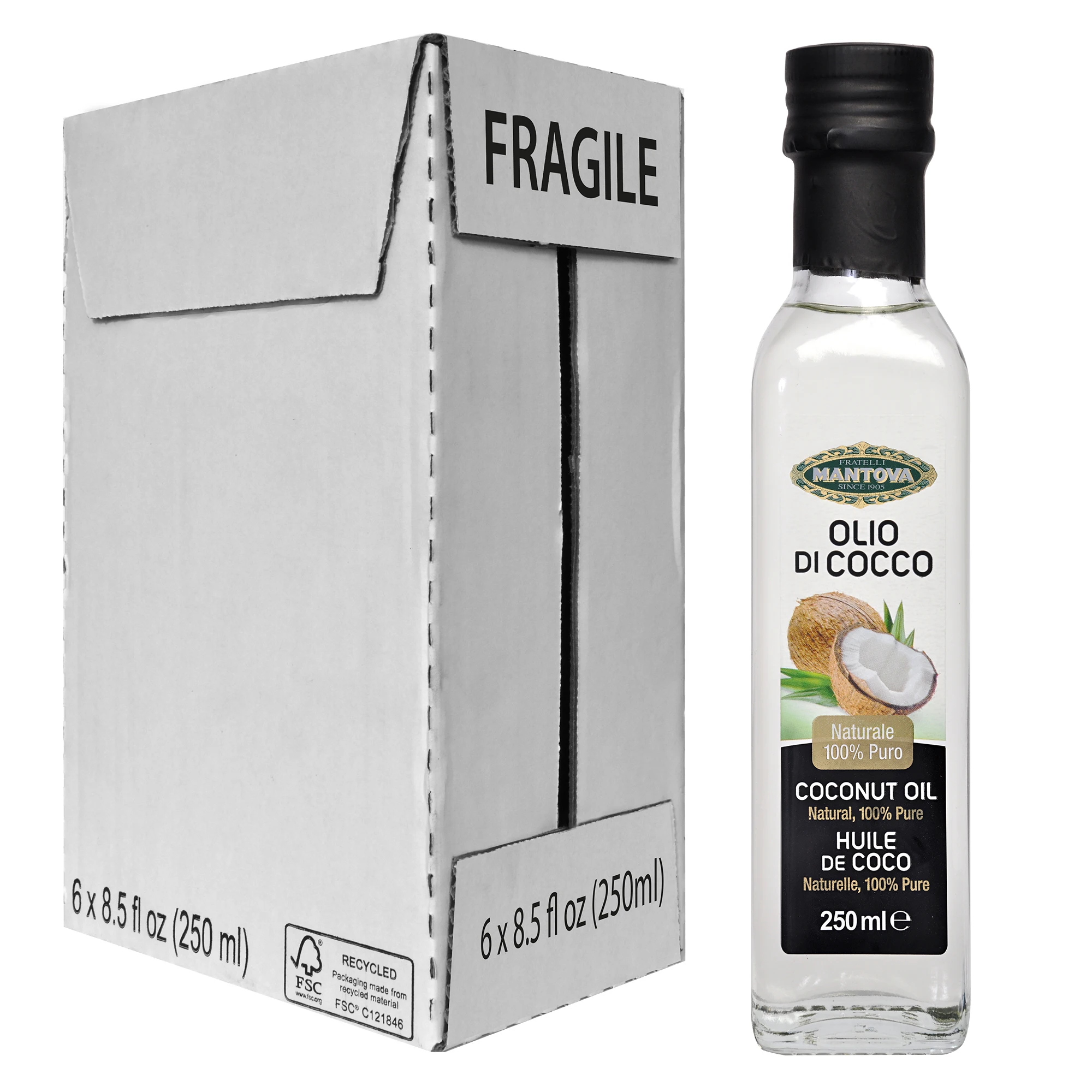 Coconut Oil 250 Ml 100 Pure Gmo Free Smoke Point 270 C Trans