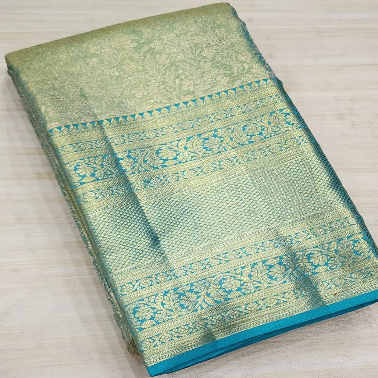 Custom Made Pishwas Saree Handcrafted Intricate Pattern Blend of Red and Shimmering Gold Hues. Ideal for Wedding and Party