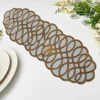 Handmade Decorative Beaded Table Runner, Brown and White