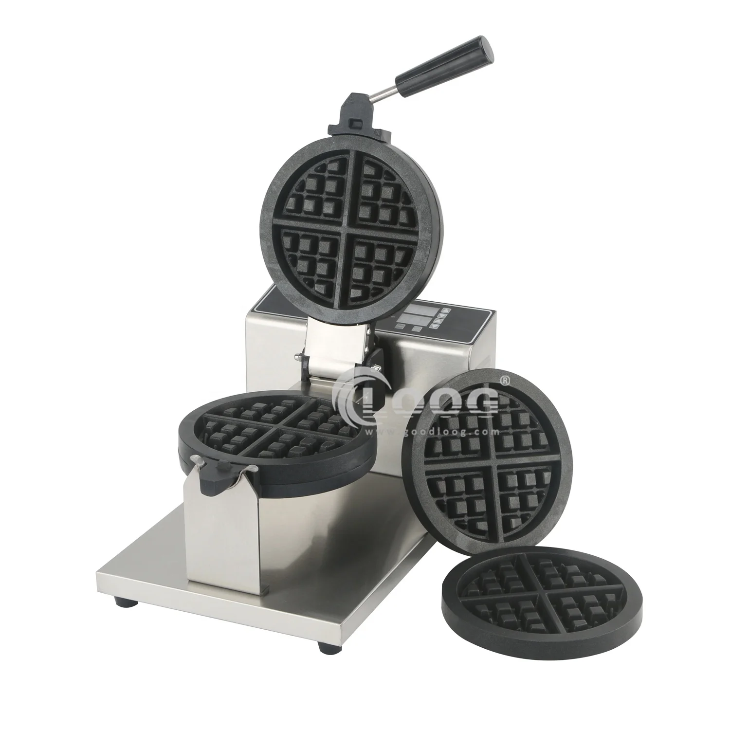 Commercial Belgian Waffle Maker Non-Stick Breakfast Device with Removable Plates for Hotels Electric Power Source