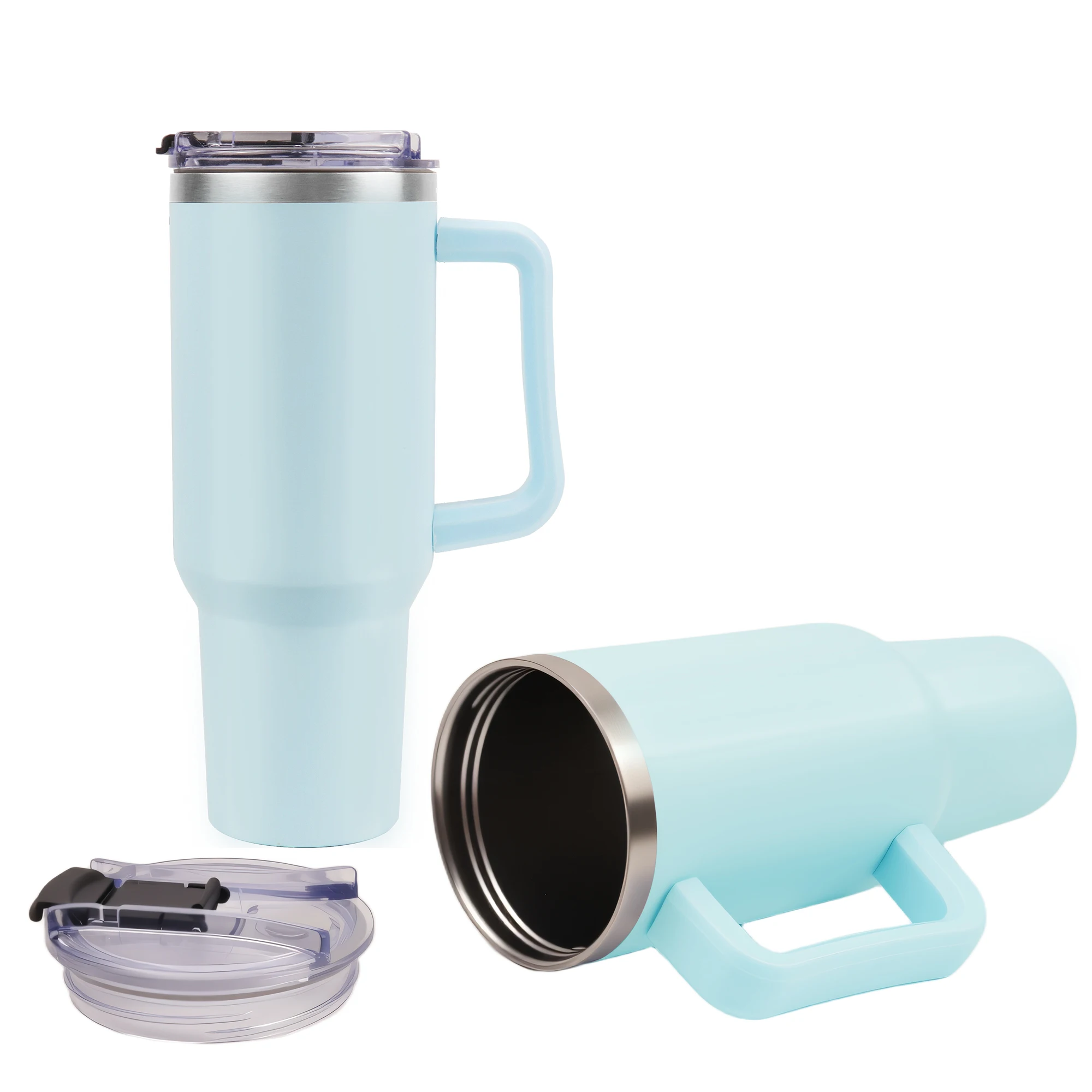 Tazza termica da viaggio EffiPrint da 1,2 litri (40 oz) con manico e coperchio, personalizzata con incisione laser, realizzata in acciaio inossidabile 304._voghion.com