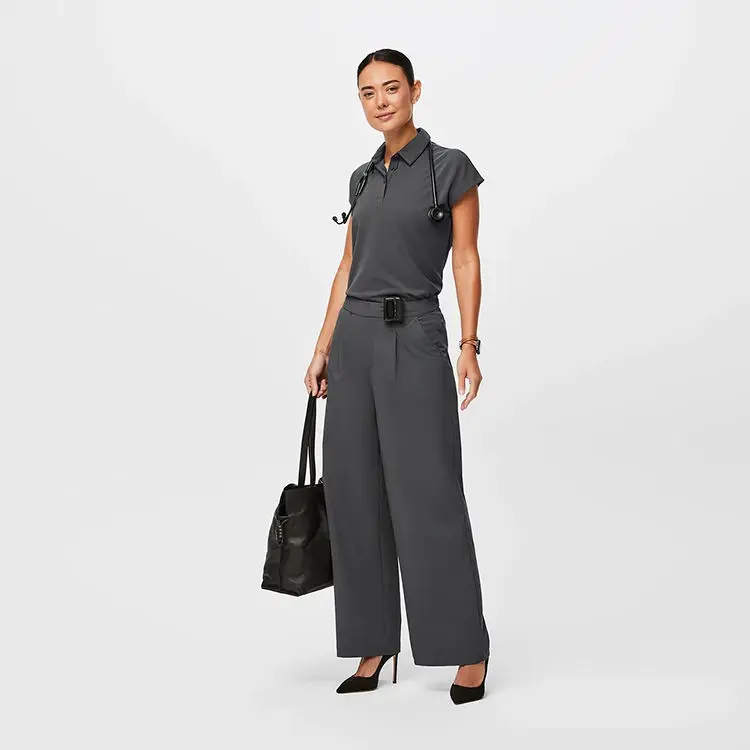 2024 Doctor Women Scrub Set Short Sleeve Fashion Zipper Design Nursing Uniform Sets Medical/Dental/Lab Use