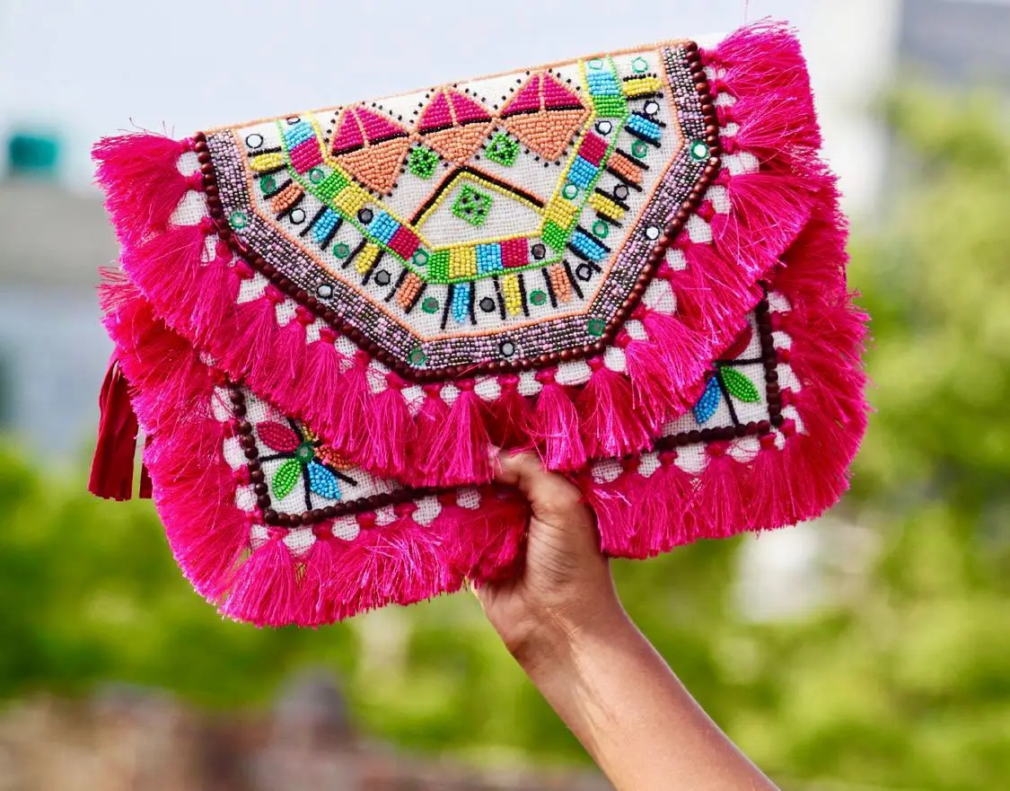 Handmade Beautifully Beaded Evil Eye Designer Purse Beaded Clutch Bag