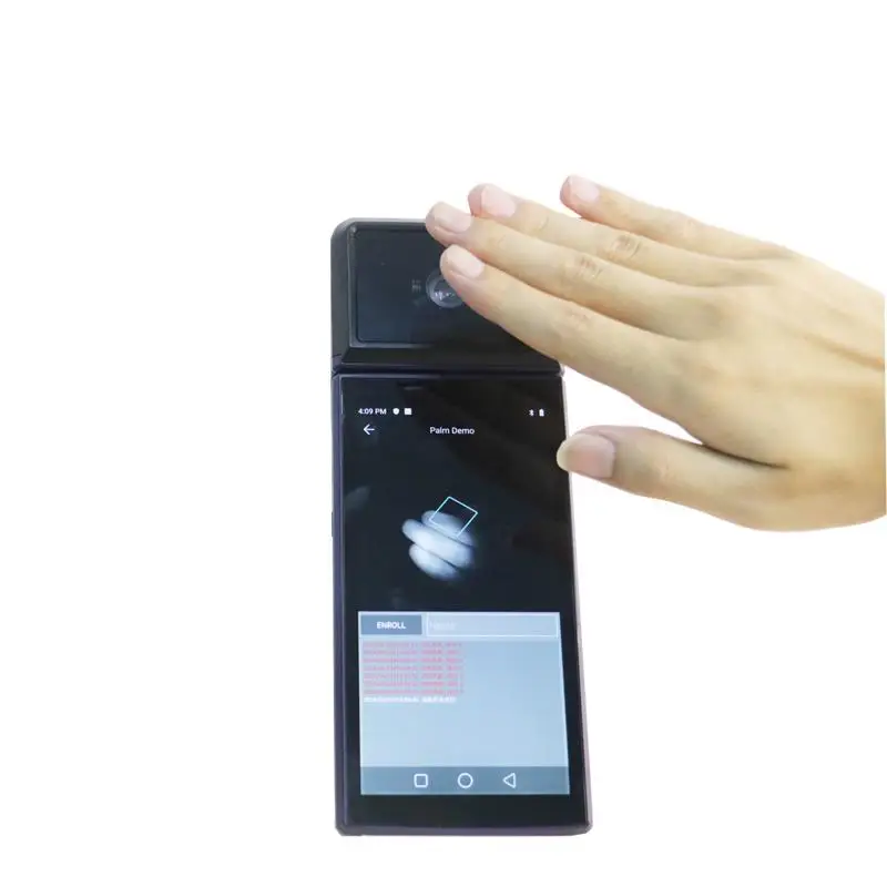 Handheld POS Palm Vein Biometric Reader Payment Android 6 Inch Biometric Palm Vein Scanner  for Software Vendor