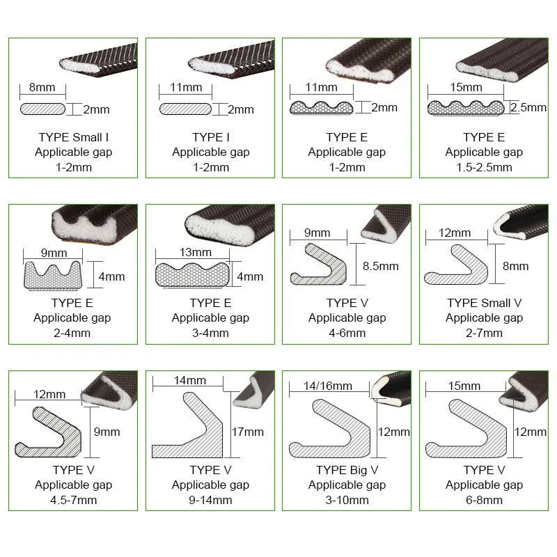 Wooden Door Window Frame Soundproof Rubber Extruded E L I T S D Shape