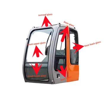 Excavator Front Glass for Hitachi ZX55, ZX60, ZX70, ZX120, ZX130