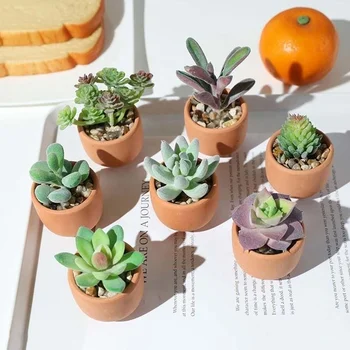 Artificial Flowers Faux Succulent Plants  Potted Plants Sets Indoor Plants for Home Office Room Living Rooms Decor