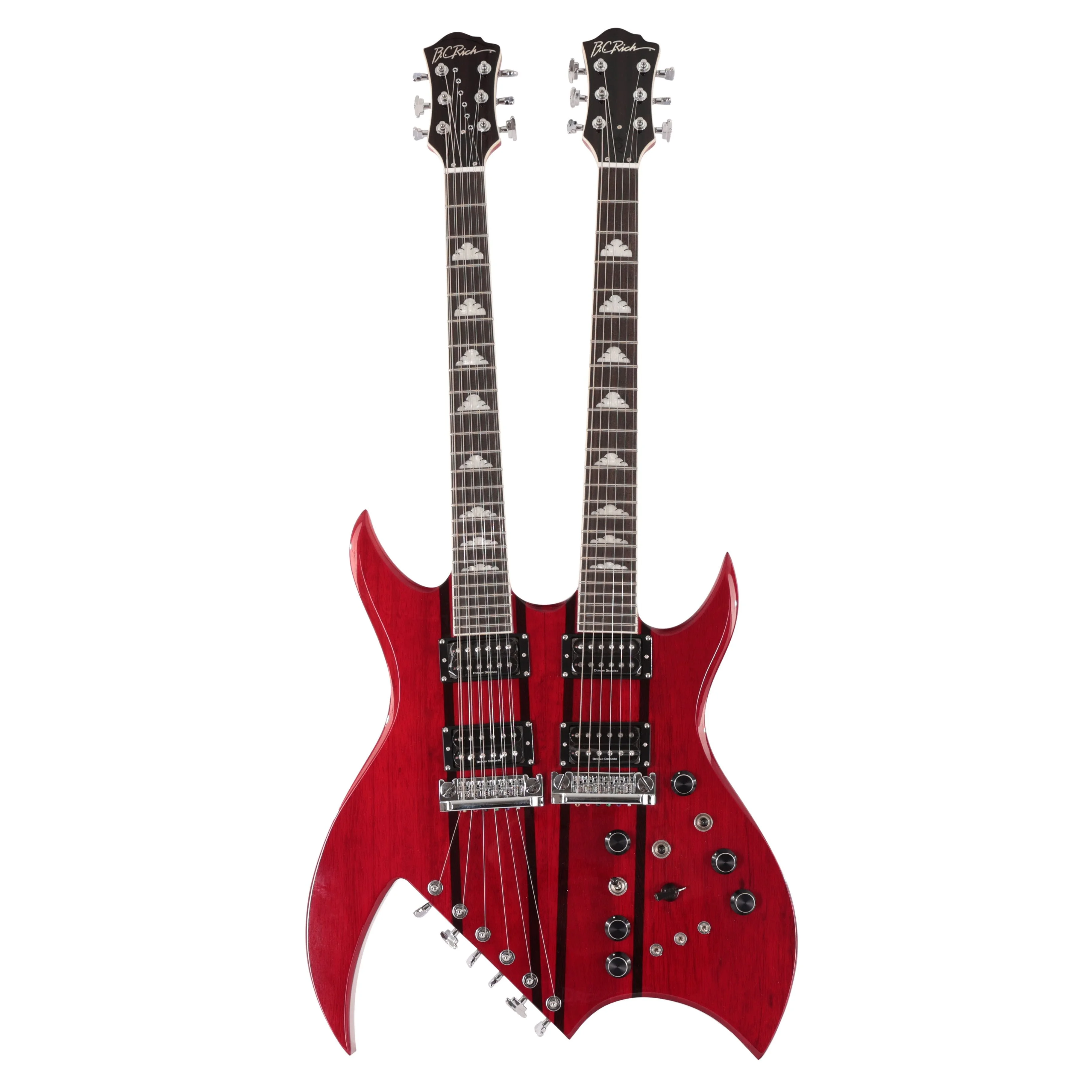 Innovation Promotion Factory Offers Customizable Double Neck Silver Electric Guitar Chrome Hardware Featuring Maple Mahogany