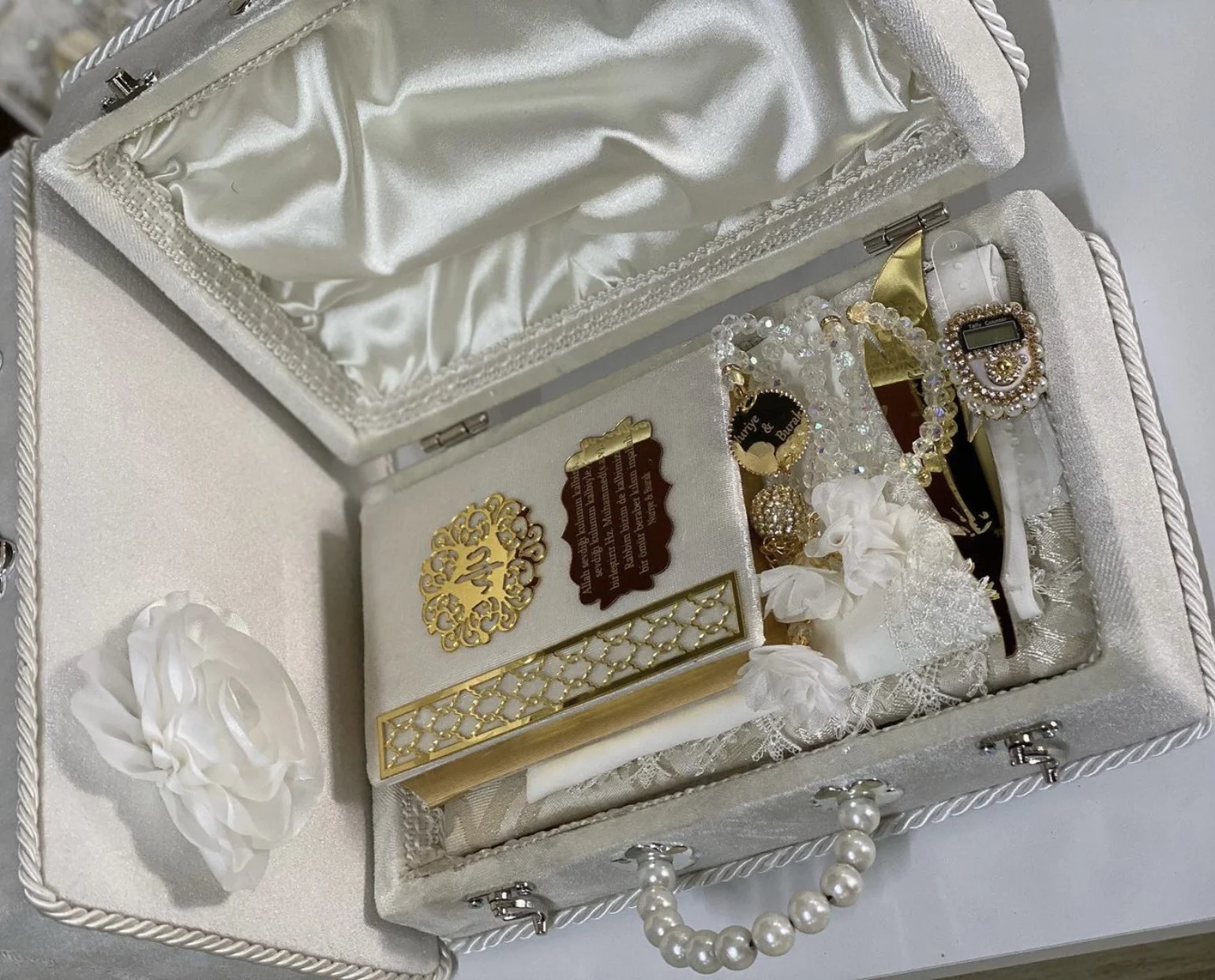 Muslim Gift Set Prayer Mat Tasbih Islamic Pearl Gift Bag For Ramadan