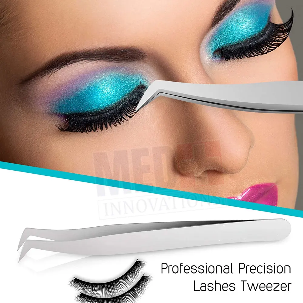 Best Fiber Tips Professional Eyelash Extension Tweezers For Grip / Stainless Steel Eyelash