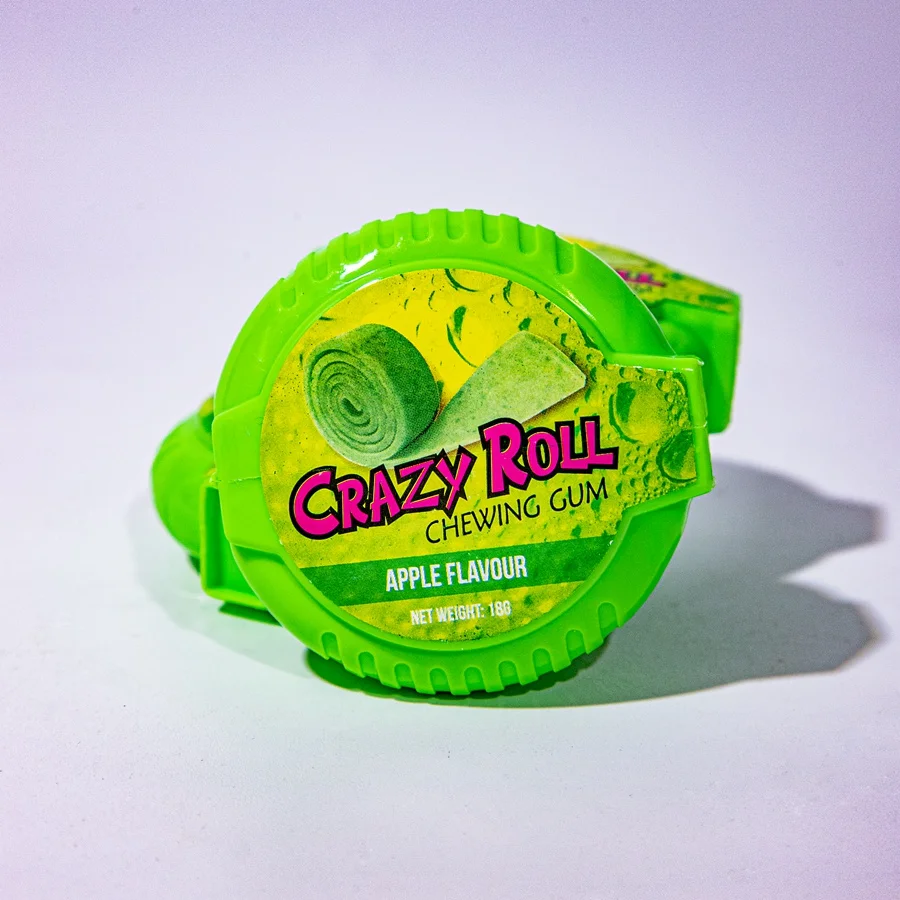 Factory Custom Private Label Chew Gum Roll Fruit Flavor Round Bubble Gum