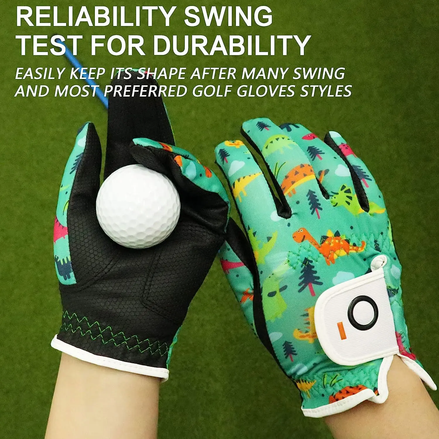 Golf Gloves Both Left Right Hand Value 1 Pair Green And Black Perfect ...